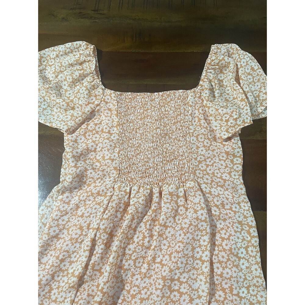 Rewind Womens Jr Large Dress Short Sleeve Floral Cottagecore Fairy Milkmaid